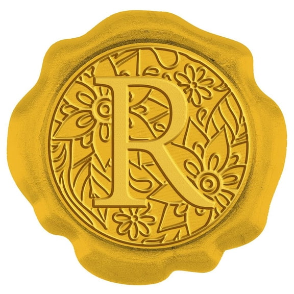 50Pcs Adhesive Wax Seal Stickers Envelope Seal Decoration for Craft Scrapbook DIY Gift with Letter Pattern Gold Letter.R 30mm for DIY