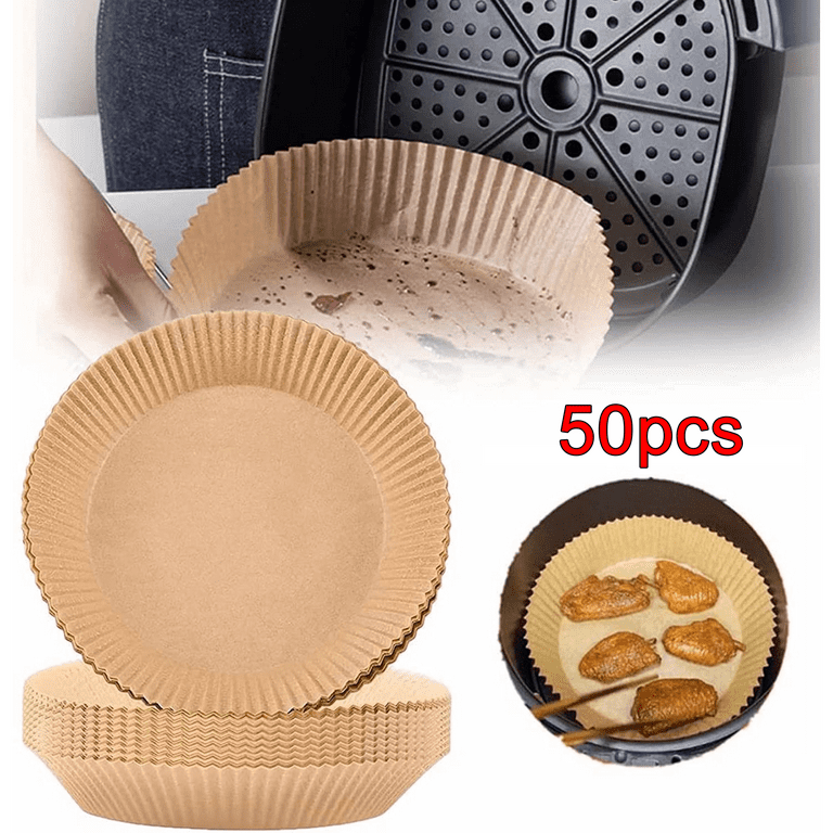 50Pcs Air Fryer Disposable Paper Liner, Dutch Oven Liners, Non-Stick Baking  Paper Parchment Paper, Oil Absorption Circular Kitchen Paper, Suitable for  Fryer Steamer Microwave Oven 