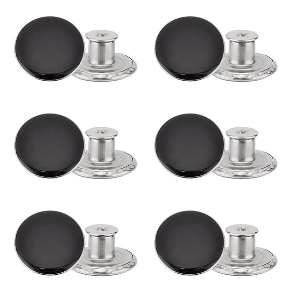 50Pcs Alloy Button Pins for Jeans Nautical Buttons Garment Accessories Black 17mm