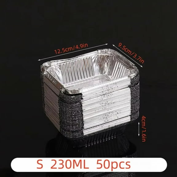 50Pcs Aluminum Pan Foil Containers Aluminum Pans Tin Pans Disposable Pans Aluminum Foil Food Containers Freezer Meals Containers