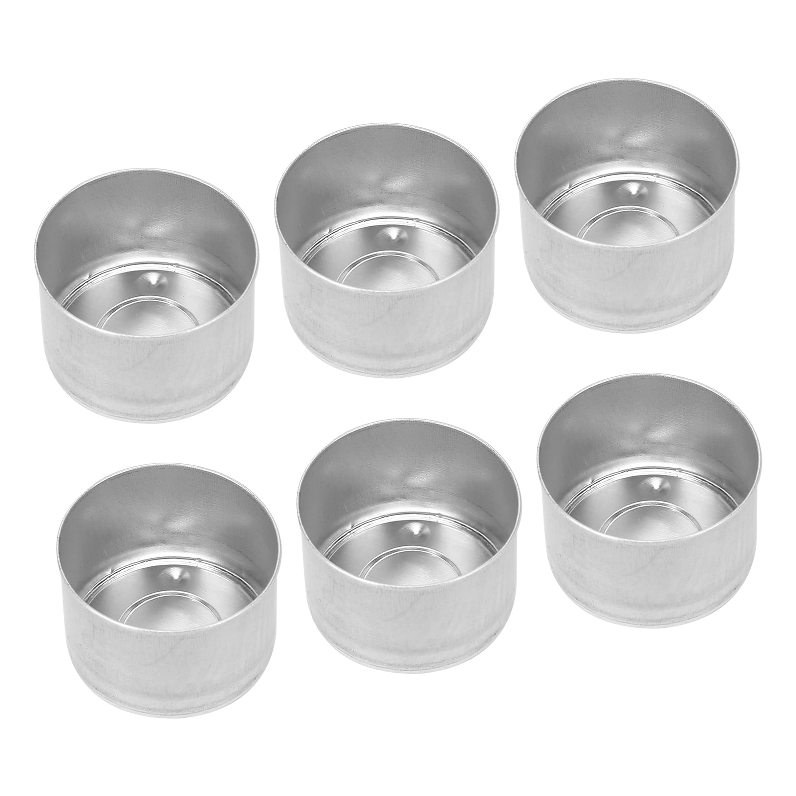 50Pcs Aluminum Tea Light Candle Base Holders, Round Simple Empty