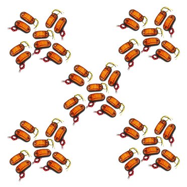 Dual Color Red/Amber 2-Inch LED Fender Lights – Black Plastic – For Enclosed Trailers – Tecniq (Set Of 2)