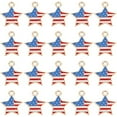 thumbnail image 1 of 50Pcs American Flag Charms Patriotic Charms Independence Day USA Stars and Stripes Charm 4th of July Enamel Star Charms, 1 of 9