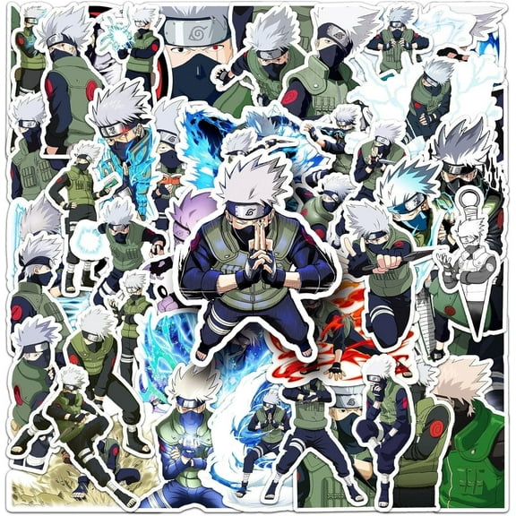 50Pcs Anime Kakashi Decals Popular Classic Anime Stickers Cartoon Waterproof Vinyl Decals for Water Bottle Laptop Guitar Car Luggage Skateboard Manga Gifts for Teens (Kakashi1352)