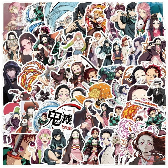 50Pcs Anime Demon Decals Popular Classic Anime Stickers Cartoon Waterproof Vinyl Decals for Water Bottle Laptop Guitar Car Luggage Skateboard Manga Gifts for Teens (0455)