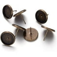 thumbnail image 1 of 50Pcs Antique Bronze Brass Blank Round Bezel Tray Cabochon Setting Post Stud Earrings 12mm Inner Diameter, 1 of 2