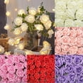thumbnail image 1 of 50Pcs Artificial Flowers Foam Rose Heads Wedding Party Decor Bouque DIY Large 8CM Cream White Pink Festive Party Decorations, 1 of 4