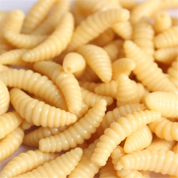 50Pcs Artificial Maggots Soft Lures Fishing Baits Earthworms Baits for Freshwater