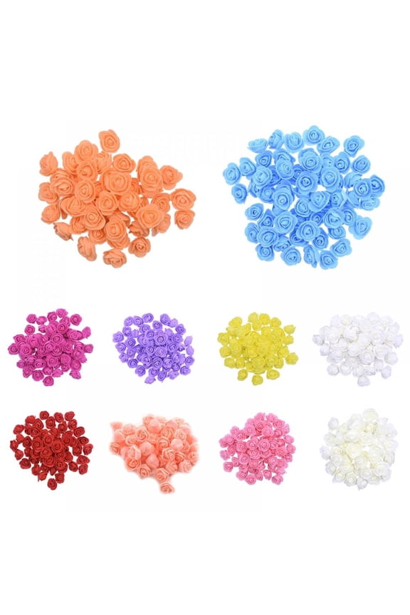 50Pcs Artificial Rose Flower Heads Real Looking for DIY Bouquets Bear Doll Wedding Home Decor Craft Gift