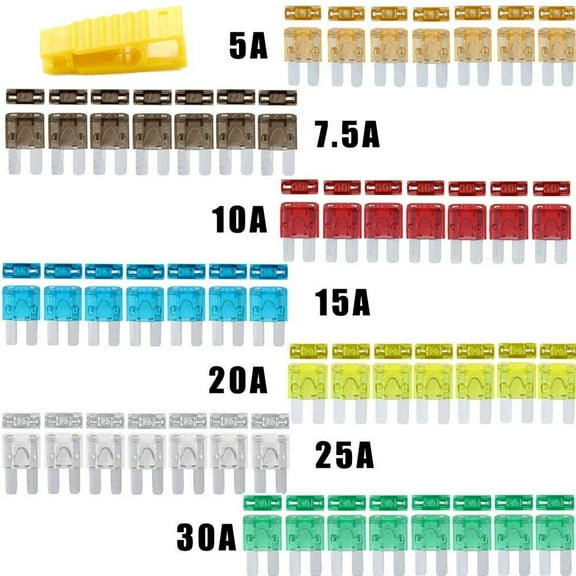 50Pcs Automotive ATR/APT Micro2 Blade Fuse 5A 10A 15A 20A 25A 30A Fuse Kit Set