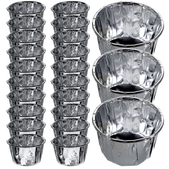 COSMOBETTY Household Baking Cups Silver Paper 50Pcs Non-Stick Muffin Baking Cups