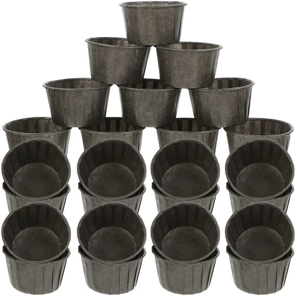 ifundom 50Pcs Black Disposable Baking Cups Thickened Oil-Proof Non-Stick Paper Liners for Home Kitchen Baking