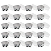 50Pcs Baking Cups with Lids Aluminum Foil Liners,Heat Resistance Round Mini Loaf Pans,Reusable Cupcake Cups,Multifunctional Baking Tray Tin Paper Cup For Grilling, Steaming,Baking anD more( 125ML )