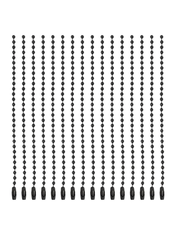 50Pcs Ball Beads Chain,Black Bulk Dog Tag 4.72inch Long Metal Chain for Dog Tag DIY Crafts Hanging Decoration