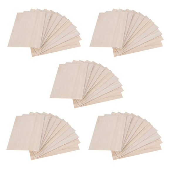 50Pcs Balsa Wood Sheets Wooden Plate 150 x 100 x 2mm for House Ship Craft Model DIY