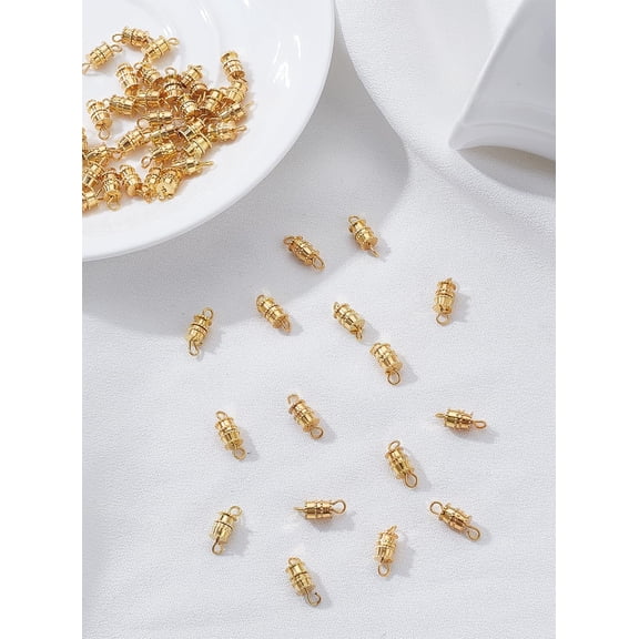 50Pcs Barrel Screw Clasps Brass Screw Clasps Screw Twist Clasps Screw Type Clasp Clasps Screw Connectors Fastener Cord End Clasps for Jewelry Finding DIY Necklace Bracelet Supplies