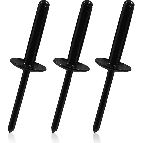 50Pcs Black Aluminum Tri-Fold Exploding Pop Rivets 3/16 Large Flange,3/16''x1'' Large Head Tri Grip Pop Blind Rivets Exploding for Kayak,Automotive & Furniture