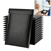 50Pcs Black Bubble Mailers, Padded Envelopes with Self Seal, Cushioned Poly Mailer Bags for Shipping and Mailing