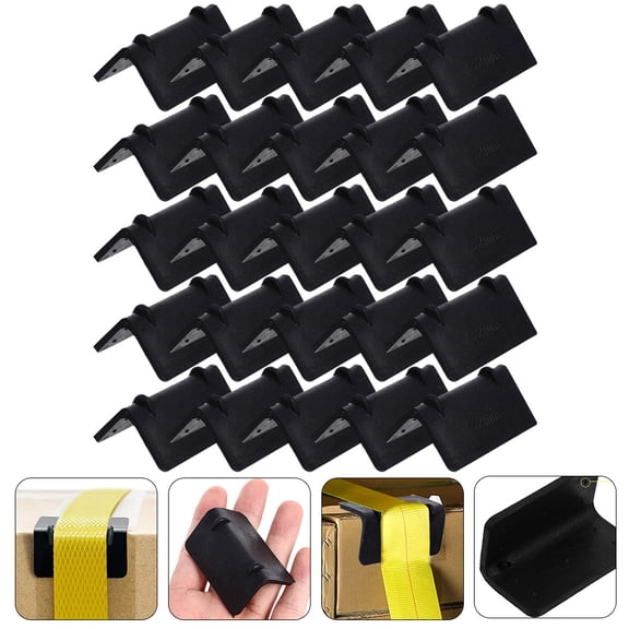 50Pcs Black Corner Guards for Furniture Packaging Prevent Strap Damage
