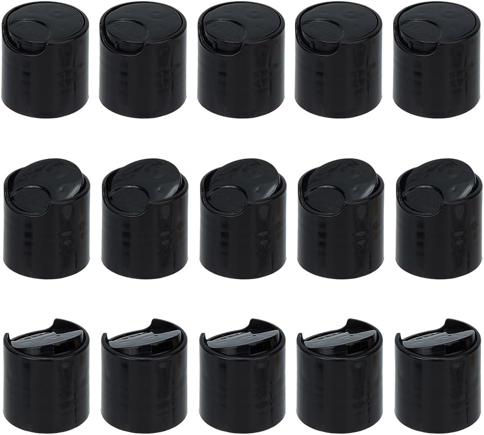 50Pcs Black Plastic Disc Top Caps 28/410 Replacement Press Disk Caps ...
