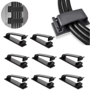 50Pcs Black Self Adhesive Cable Clips, Wire Cord Organizer Holder for Cable Management Under Desk, Wall, Car, TV & PC Cables
