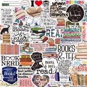 50Pcs Book Stickers for Kindle   Aesthetic Reading Bookish Sticker Pack for Water Bottles, Laptops, Journal, iPad, Scrapbook, Phone Case   Vinyl Decals & Book Lover Gifts Accessories for Women Adults