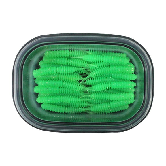 50Pcs/Box 6cm/1g Realistic Worm Lures Lightweight TPR Rubber Needle Tail Fishing Bait for Fishing