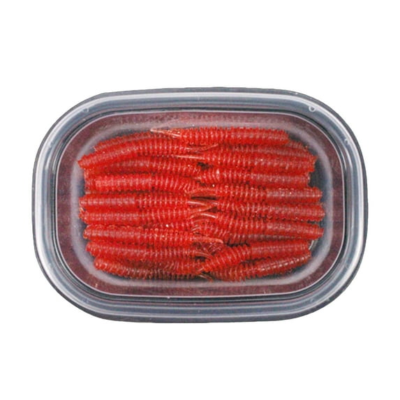 50Pcs/Box 6cm/1g Realistic Worm Lures Lightweight TPR Rubber Needle Tail Fishing Bait for Fishing