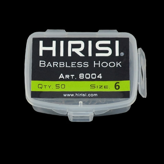 50Pcs/Box High Carbon Steel Curved Shank Carp Fishing Hooks Barbless Fishhooks 6#