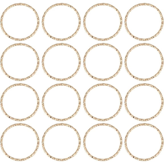 50Pcs Brass Linking Rings Soldered Nickel Free Real 18K Gold Plated 18x1mm Inner Diameter 16mm for DIY