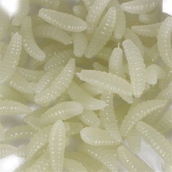 50Pcs Bread Maggots Soft Fishing Lures Silicone Artificial Baits Artificial Baits Jigging Earthworms Baits