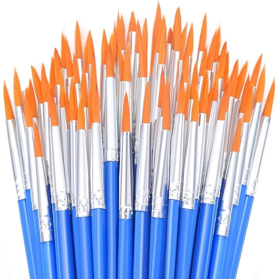 50Pcs Bulk Round Paint Brushes, Small Brushes Set for Kids Model Painting