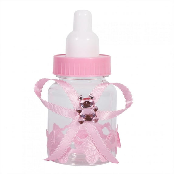 50Pcs Candy Chocolate Bottles Box For Baby Shower Party Favors Gifts Decorations (Pink)