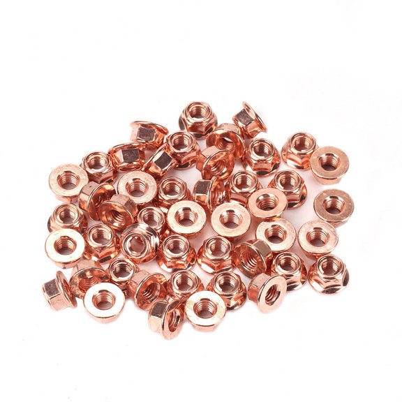 50Pcs Car Exhaust Manifold Lock Nuts Copper Plated M8X1.25 Fit For Bmw