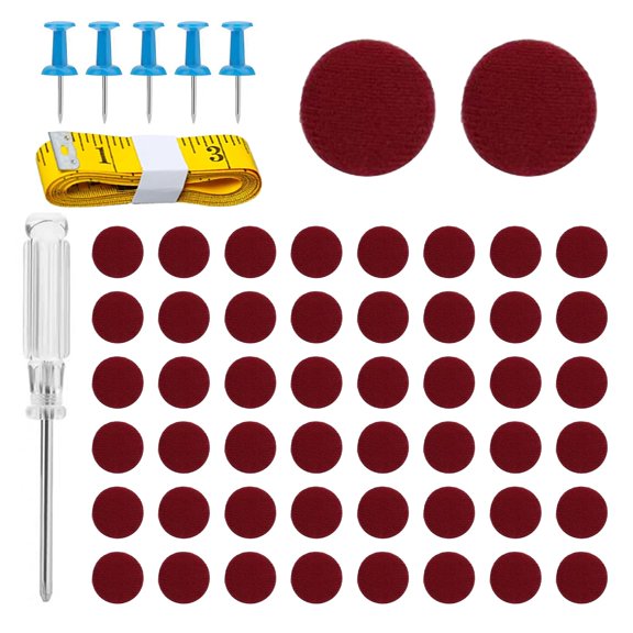 50Pcs Car Roof Headliner Repair Button Kits: Universal Auto Roof Snap Rivets Retainer for Interior Ceiling Cloth Fixing Repair Buckle with Installation Tool, Fit All Cars (Wine Red)
