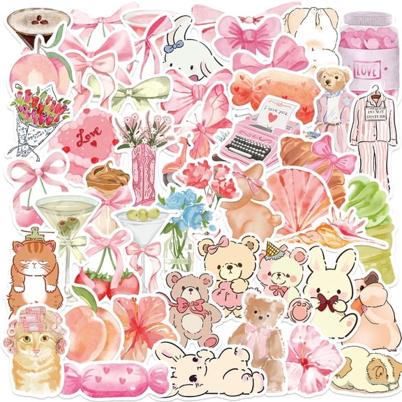 50Pcs Aesthetic Sticker for Notebook Journal Water Bottle Laptop Skateboard