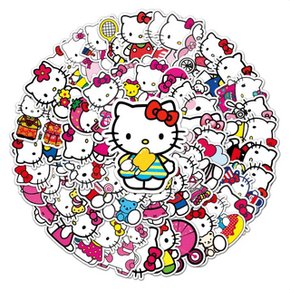 50 Pcs Kuromi Stickers Pack Kitty White Theme Waterproof Sticker