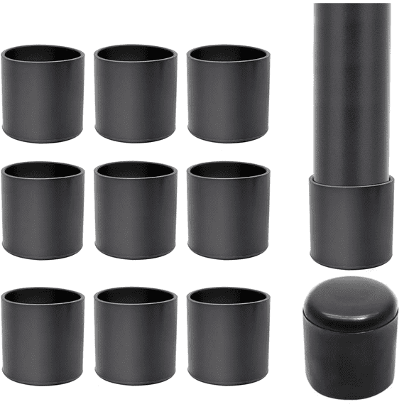 50Pcs Chair Leg Tips Caps,Non-Slip Leg Tips,Round Non-Slip Chair Leg End Caps,Black Furniture Table Feet Caps for Furniture,Chair,Table 0.39 in