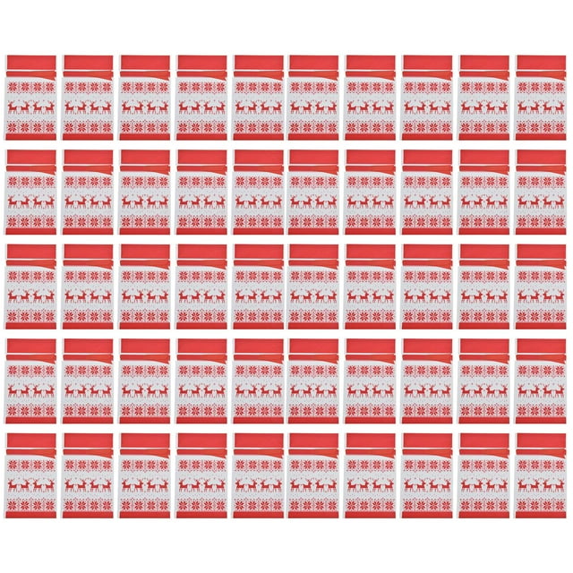 50Pcs Christmas Gift Bags Premium Plastic Durable Lovely Pattern Unique