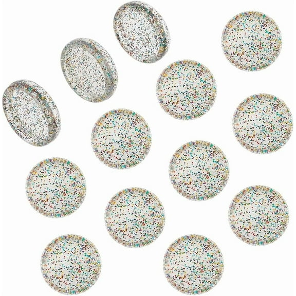 50Pcs Clear Binding Discs Small Discbound Discs Acrylic Colorful Glitter Sequins Expansion Round Loose Leaf Binder Clips Clamps Rings for DIY Notebook Planner Journals Scrapbooking Supplies for DIY