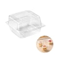 thumbnail image 1 of 50Pcs Clear Plastic Containers - 5.3x4.7x2.8 Inch Hinged Clamshell Takeout Boxes for Dessert Fruit Storage, 1 of 8