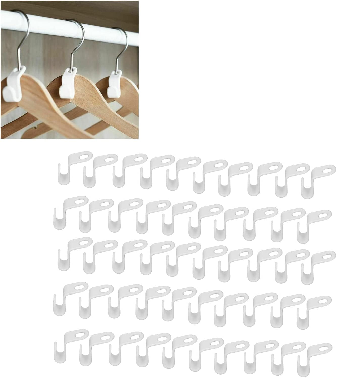 50Pcs Clothes Hanger Connector Hooks Plastic S Hanger Connector Hooks