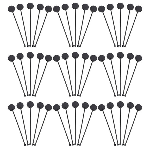 Raindrops Black Cocktail Stirring Sticks for Drinks Made of Reusable Plastic Great for Mixing Cocktails Juices and Coffee 50 Pieces