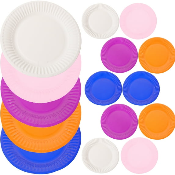 50Pcs Colored Party Paper Plate Disposable Plates Dessert Plates Cake Plates Paper Tableware
