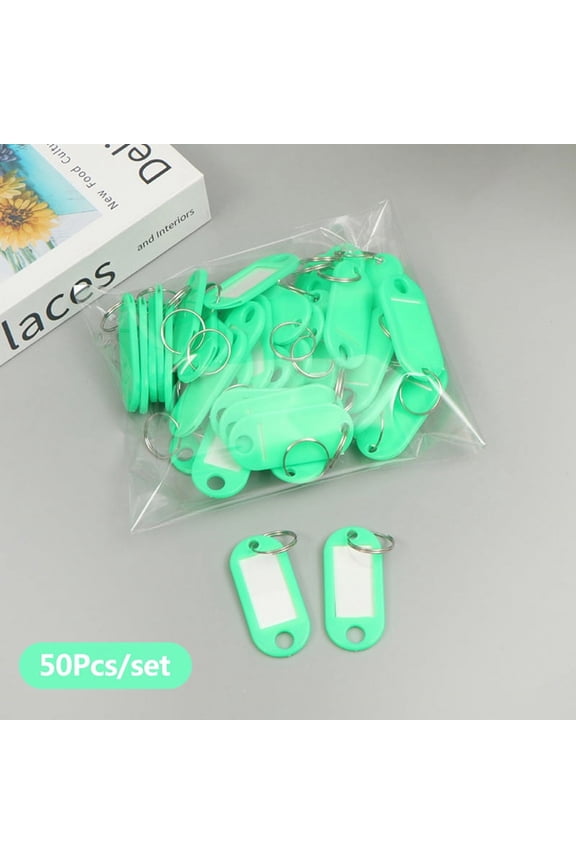50Pcs Colorful Keychain Key Tag Label ID Name TEL Number Marker Tag Baggage Tag