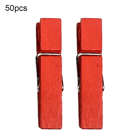 50Pcs Colorful Strip Shape Wood Hanging Photo Clip Home Party DIY Decor