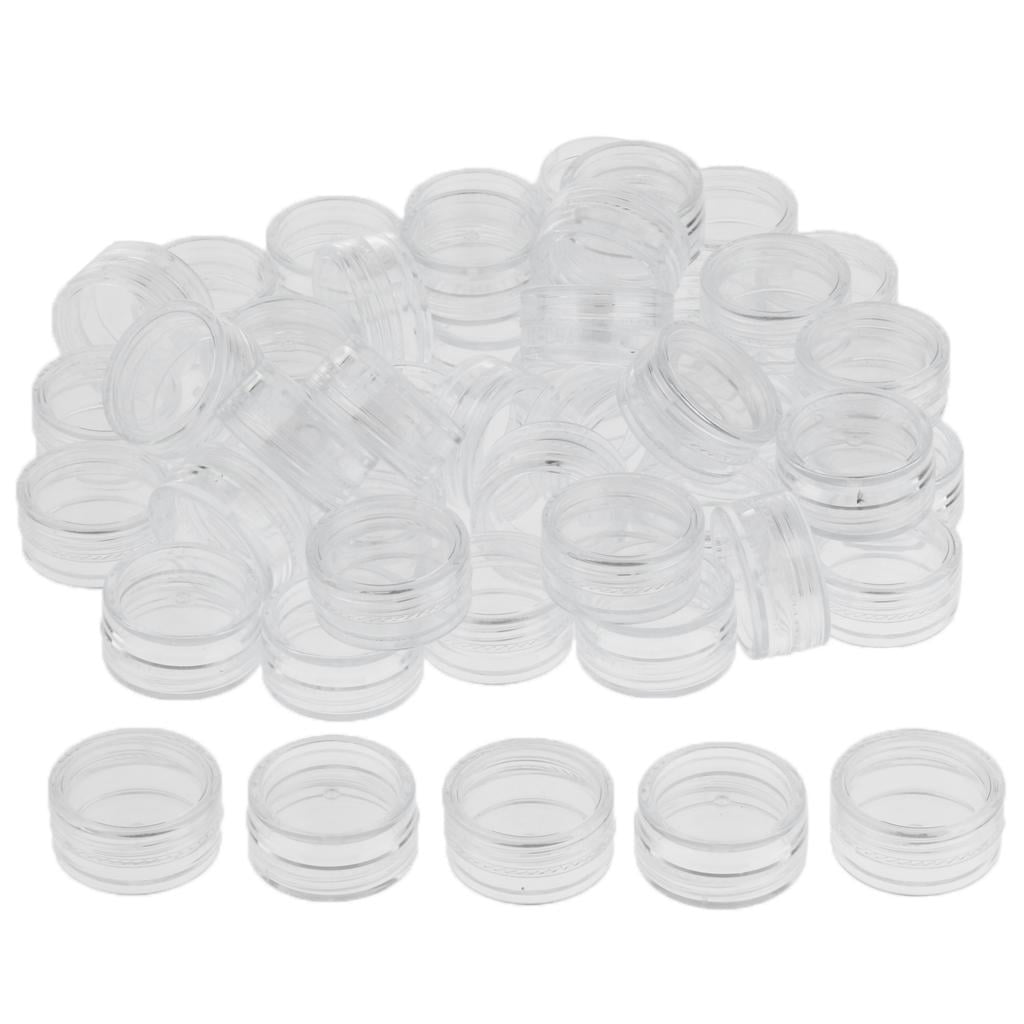 50Pcs Cream Jar Empty Jar Cosmetic Container with Screw for Lip , , Peelings - Clear