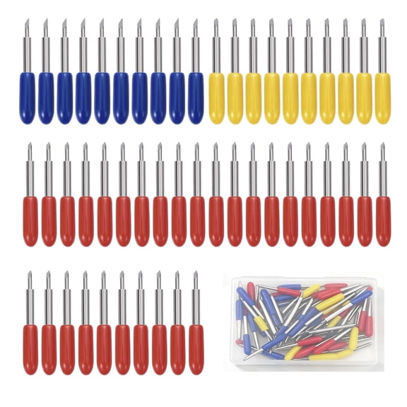 50Pcs Cricut Blades, Replacement Cutting Blades For Cricut Explore Air 2, Maker 3, Maker 4, Fine Point & Deep Point Blade