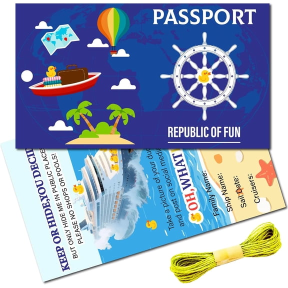 50Pcs Cruising Duck Tags Duck Cards Paper Rudder Cruising Ship Hiding Ducking Sailing Tag Card Kits with Hole and 10.9 Yards Jute Twine Multi-color