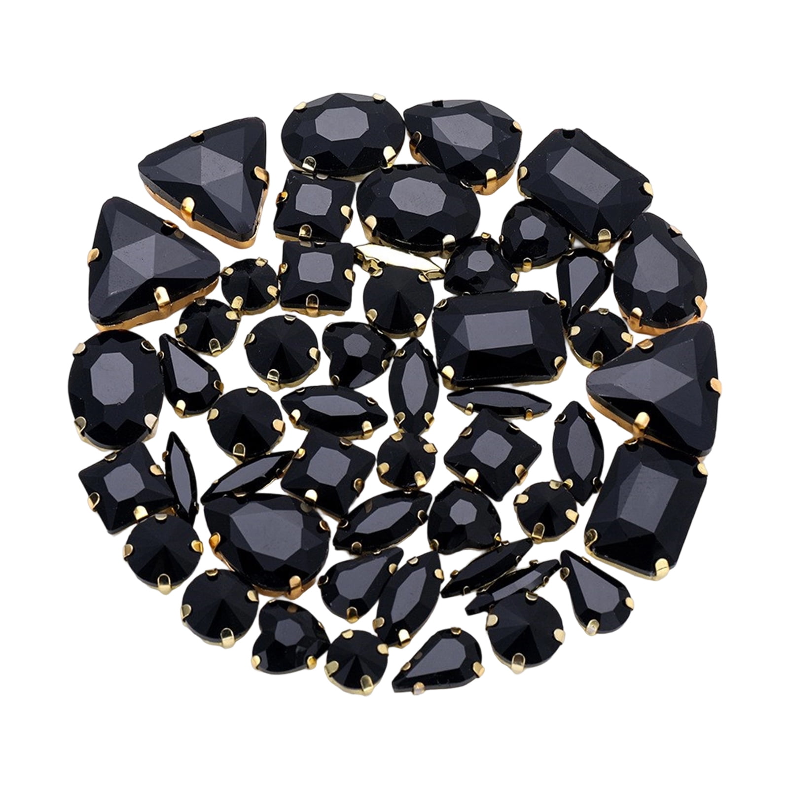 50Pcs Crystal Sew on Rhinestones Claws Flatback Clear Glass Stone with ...
